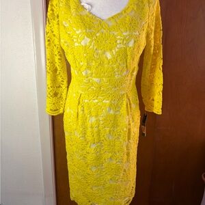 Alex Marie Veronica Lace Dress Daffodil Yellow Size 6